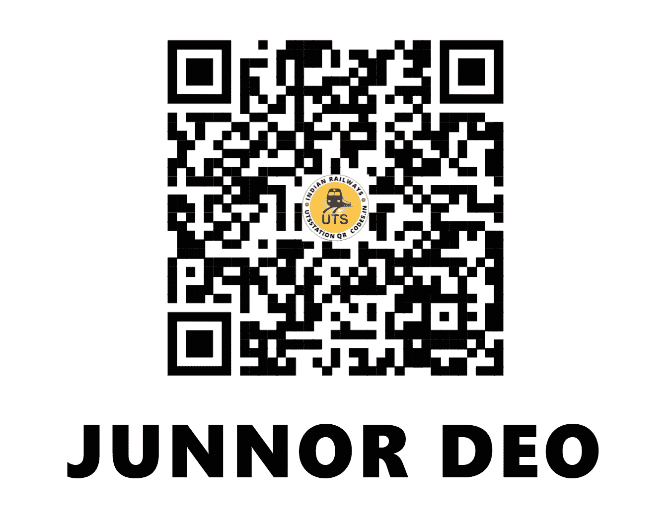 UTS QR Code for JUNNOR DEO - JNO - CR (MADHYA PRADESH)
